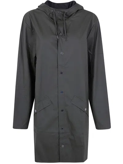 Rains "w3" Long Jacket In Gray