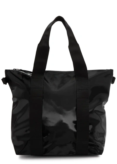 Rains W3 Mini Rubberised Tote In Black