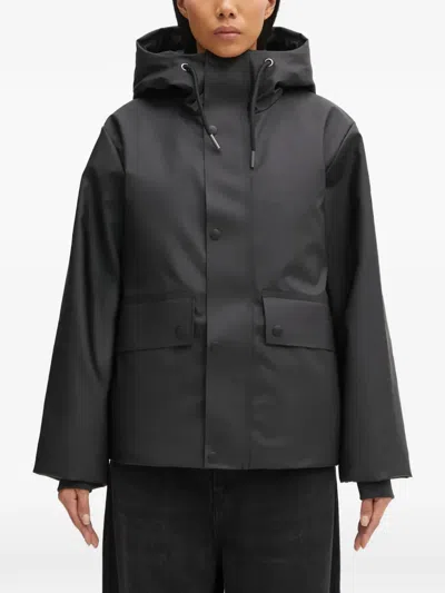 Rains W3t3 Hooded Jacket In Black