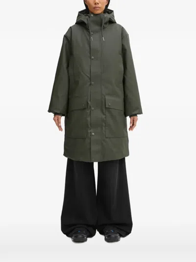 Rains W3t3 Hooded Parka In Green
