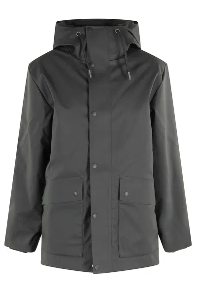 Rains Water-repellent Parka With Drawstring Hood In Gray
