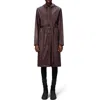 Rains Waterproof A-line Long Raincoat In Burgundy