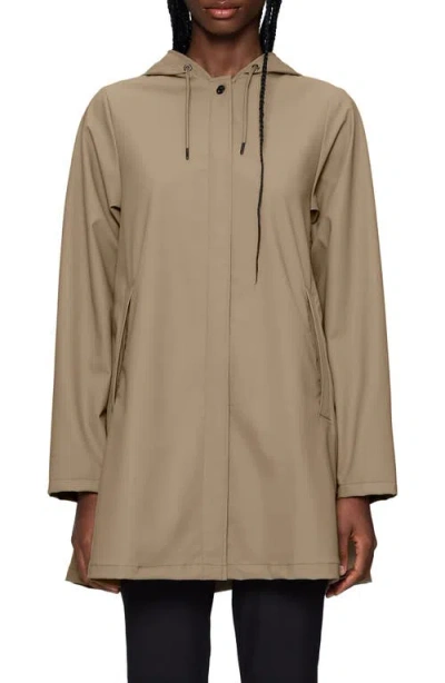 Rains Waterproof A-line Rain Jacket In Brown