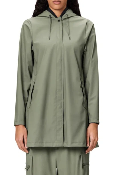 Rains Waterproof A-line Rain Jacket In Green