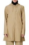 Rains Waterproof A-line Rain Jacket In Sand
