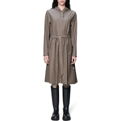 Rains Waterproof A-line Long Raincoat In Gray