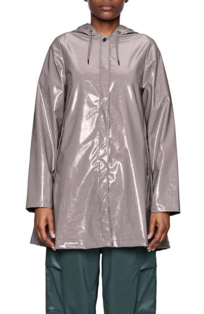 Rains Waterproof A-line Rain Jacket In Gray