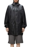 Rains Waterproof Cargo Long Rain Jacket In Black