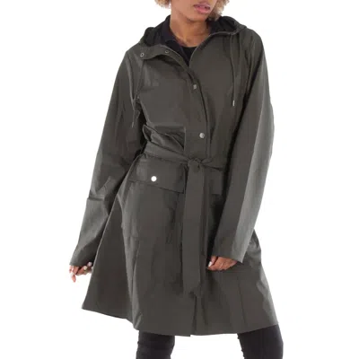 Rains Waterproof Curve W Jacket - Green, Size X-large