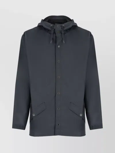 Rains Waterproof Hooded Jacket In Blue
