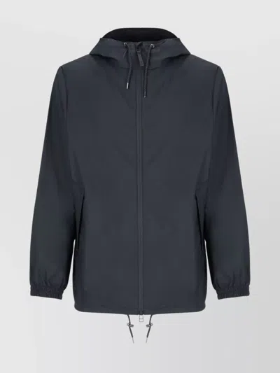 Rains Waterproof Hooded Jacket With Elastic Cuffs In Black