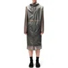 Rains Waterproof Hooded Long Jacket In Mist