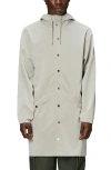 Rains Waterproof Hooded Long Rain Jacket In Matrix
