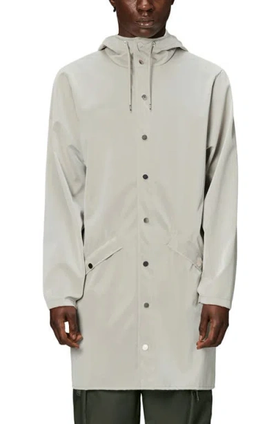 Rains Waterproof Hooded Long Rain Jacket In Matrix