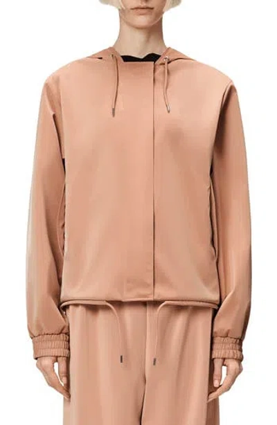 Rains Waterproof Hooded Rain Jacket In Brown