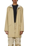 Rains Snap Closure Raincoat Jacket In Sand In Sand