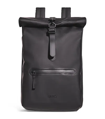 Rains Waterproof Rolltop Backpack In Black