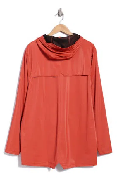 Rains Waterproof Snap Front Rain Jacket In Red