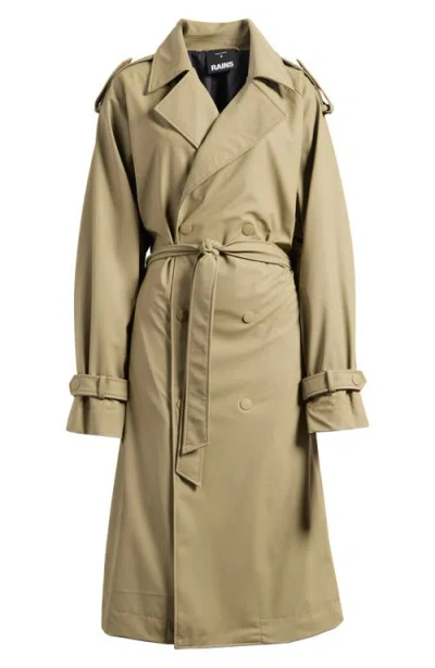 Rains Waterproof Trench Coat In Brown