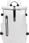 RAINS WHITE ROLLTOP CONTRAST LARGE BACKPACK