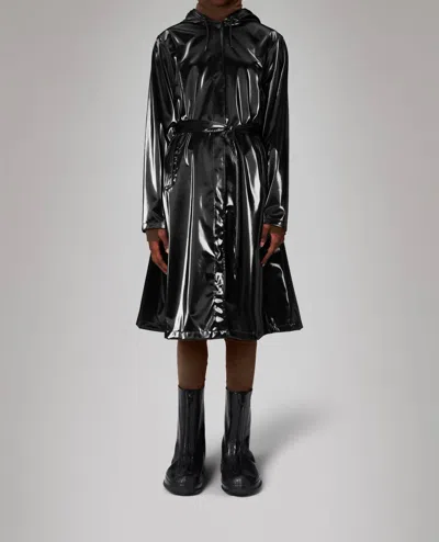 Rains Women's A Line Longer With Jacket In Night In Black