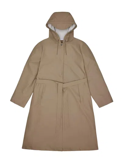 Rains Women's A-line Longer W Jacket In Sand