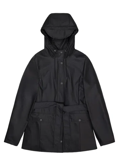 Rains Women's Curve Hooded Jacket In Black