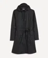 Rains Hooded Belted Raincoat In Black