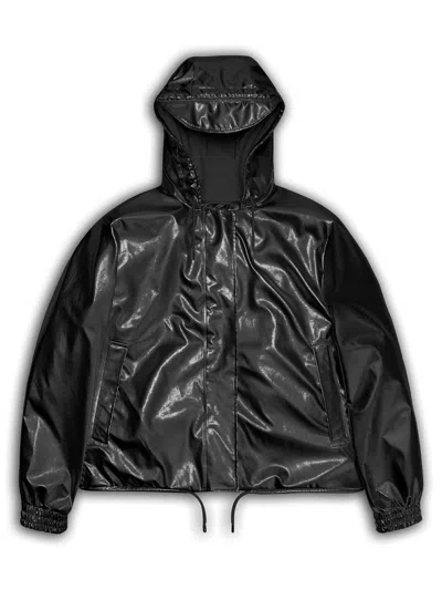 Rains Women's Lohja Crop Bomber Jacket In Black