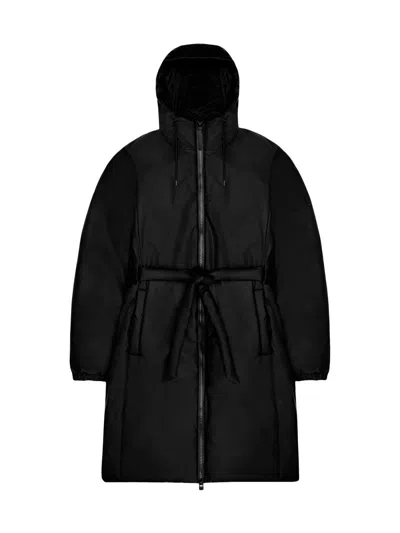 Rains Women's Lohja Long-insulated Curve Jacket In Black