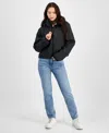 Rains Women's Lohja Padded Hooded Short Rain Coat In Black