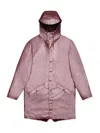 Rains Women's Long Rain Jacket In Pink