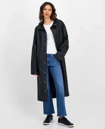 Rains Women's Snap-front Waterproof Maxi Raincoat In Black