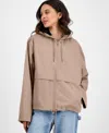 Rains Suva Hardshell Hooded Jacket In Brown