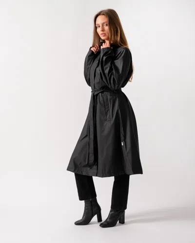 Rains Womens A-line Longer Jacket In Black