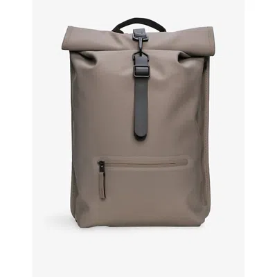 Rains Womens Rolltop Woven Rucksack Cinder In Gray
