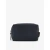 Rains Navy Brand-debossed Shell Wash Bag In Navy