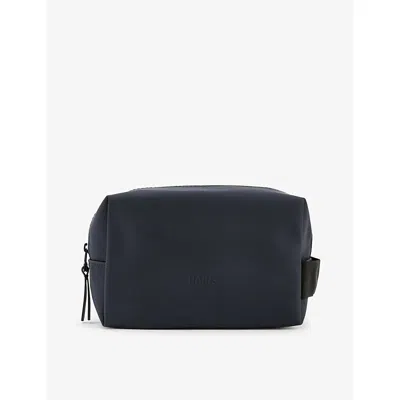 Rains Navy Brand-debossed Shell Wash Bag