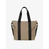 Rains Womens Beige Brand-tab Mini Coated-shell Tote Bag In Sand