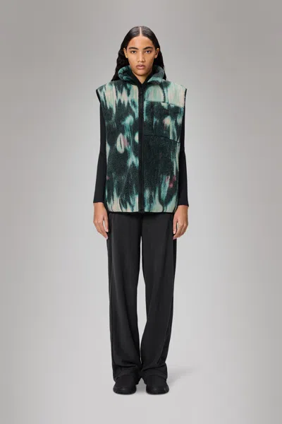Rains Yermo Fleece Vest In Animal Print