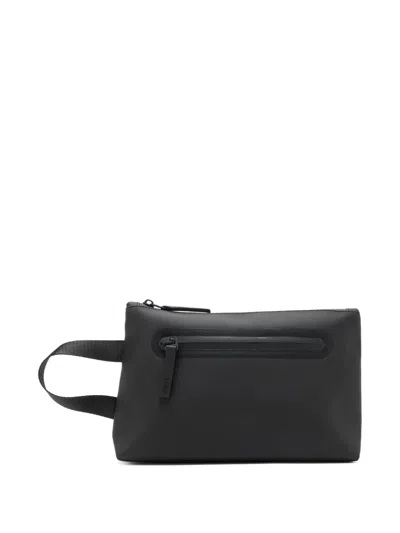 Rains Zip-detail Wash Bag In Black