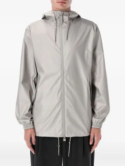 Rains Storm Breaker Hooded Waterproof Coat In Gray