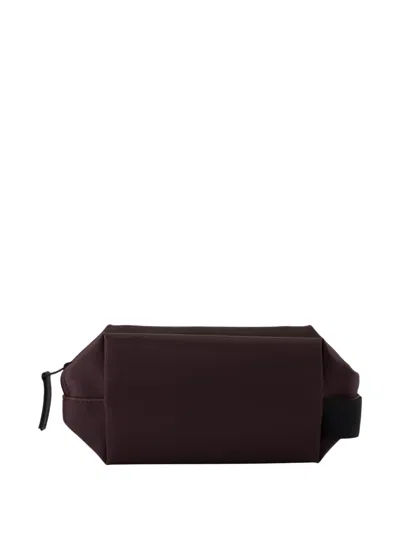 Rains Zip-top Strap Wash Bag In Brown