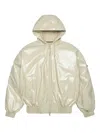 Rains Zipped Hooded Jacket In White