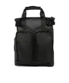 Rains Logo-print Multi-pocket Backpack In Black