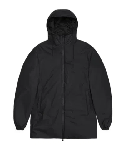 Rains Zip-up Hooded Casual Jacket In Black