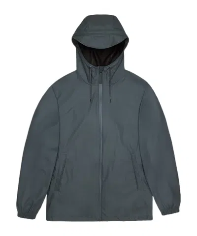 Rains Zip-up Hooded Casual Jacket In Blue