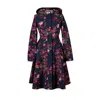 Rainsisters Fitted & Flared Women's Coat With Hood: Misty Rose In Blue/pink