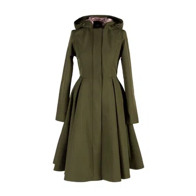 Rainsisters Khaki Green Waterproof Coat For Women: Moss Green