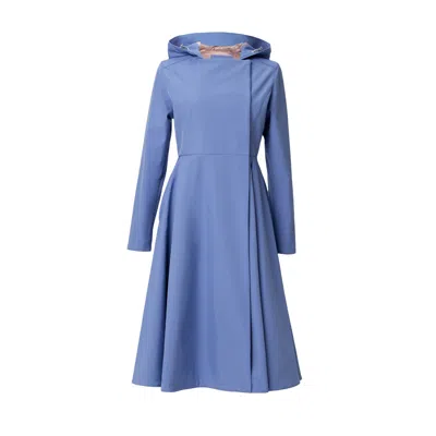 Rainsisters Powder Blue Water Resistant Coat For Women: Blue Breeze